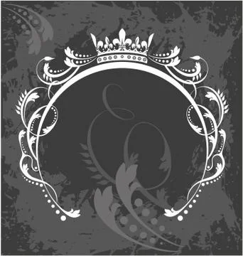 Decorative frame with crown Stock Illustration