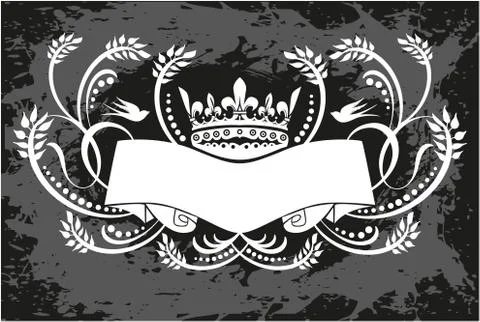 Decorative frame with crown Stock Illustration