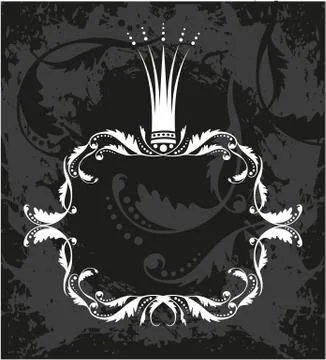 Decorative frame with crown Stock Illustration