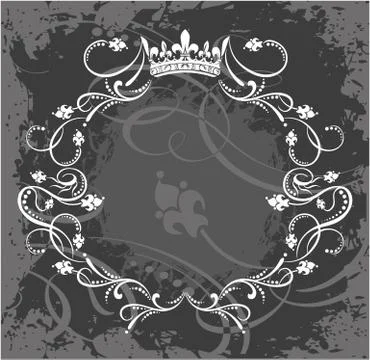 Decorative frame with crown Stock Illustration