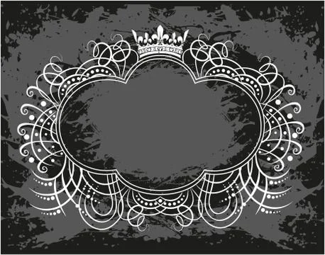 Decorative frame with crown Stock Illustration