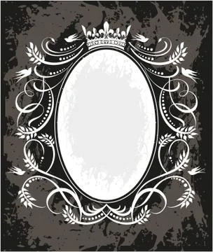 Decorative frame with crown Illustrazione stock