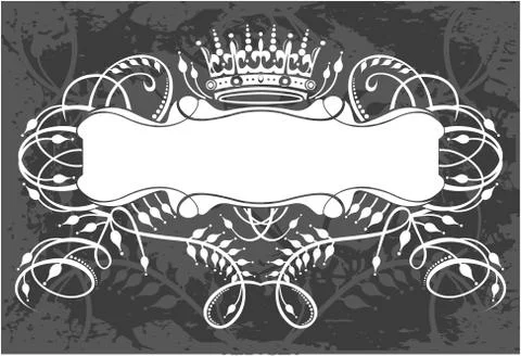 Decorative frame with crown Stock Illustration