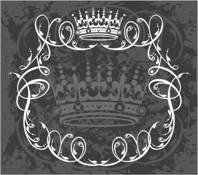 Decorative frame with crown Stockillustratie