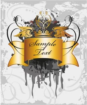 Decorative frame with crown Stock Illustration