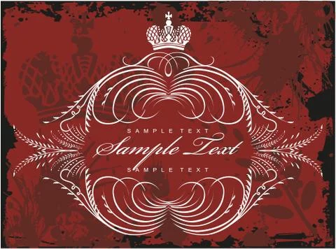 Decorative frame with crown Stock Illustration