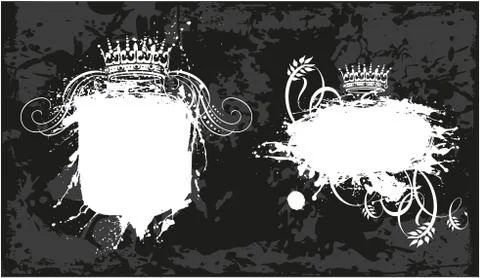 Decorative frame with crown Illustrazione stock