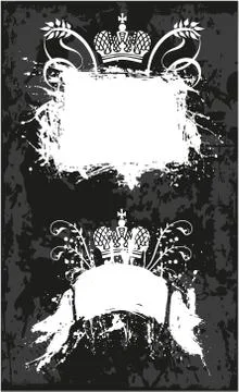 Decorative frame with crown Stock Illustration