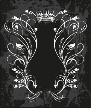 Decorative frame with crown Stock Illustration