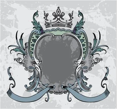 Decorative frame with crown Stockillustratie
