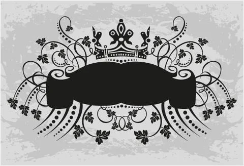 Decorative frame with crown Stock Illustration