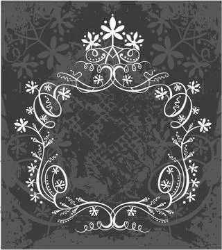 Decorative frame with crown Stock Illustration