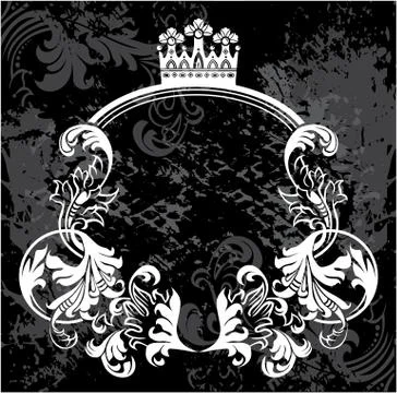 Decorative frame with crown Stock Illustration