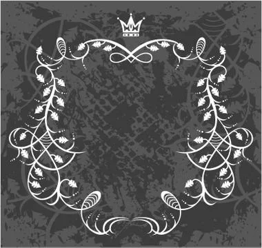 Decorative frame with crown Stock Illustration