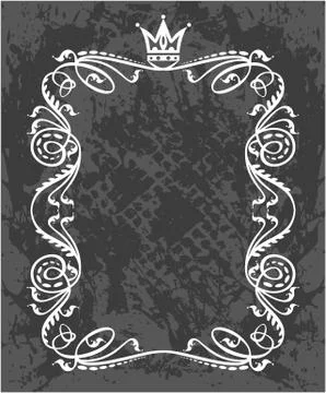 Decorative frame with crown Stock Illustration