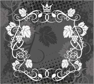 Decorative frame with crown Stock Illustration