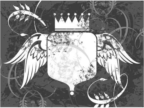 Decorative frame with crown Stock Illustration