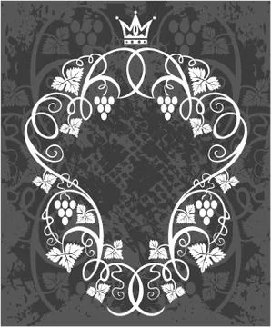 Decorative frame with crown Stock Illustration