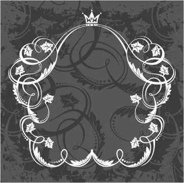 Decorative frame with crown Stock Illustration