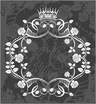 Decorative frame with crown Stock Illustration