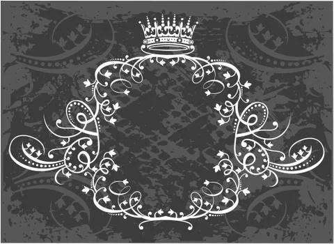 Decorative frame with crown Stock Illustration