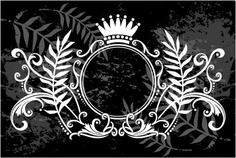 Decorative frame with crown Stock Illustration