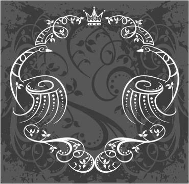 Decorative frame with crown Stock Illustration