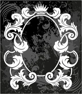 Decorative frame with crown Stock Illustration