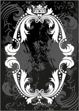 Decorative frame with crown Stock Illustration