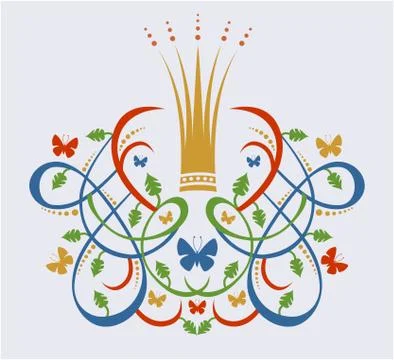 Decorative frame with crown Stockillustratie