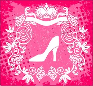 Decorative frame with crown Stock Illustration