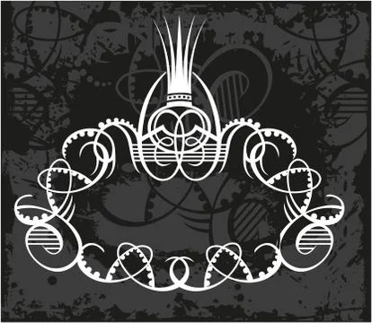 Decorative frame with crown Stock Illustration