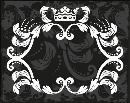 Decorative frame with crown Stock Illustration