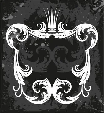 Decorative frame with crown Stock Illustration