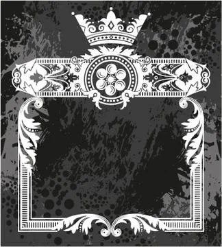 Decorative frame with crown Illustrazione stock