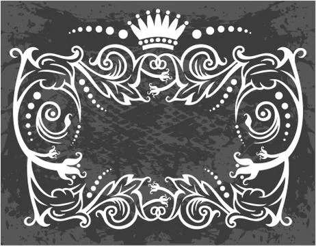 Decorative frame with crown Stock Illustration