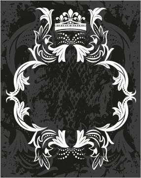 Decorative frame with crown Stock Illustration