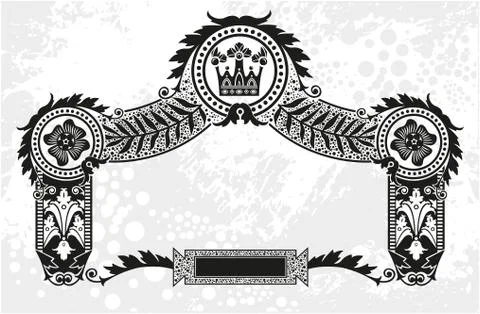 Decorative frame with crown Stock Illustration