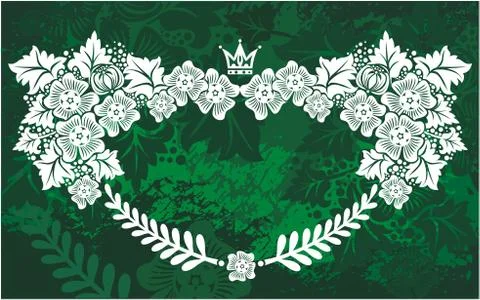 Decorative frame with crown Stock Illustration