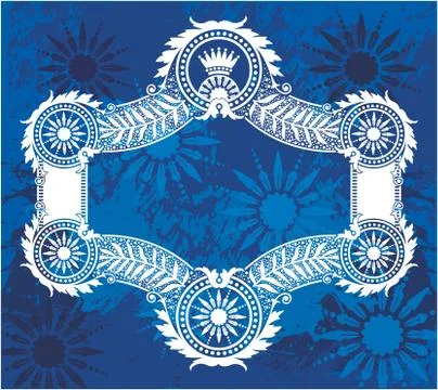 Decorative frame with crown Stock Illustration