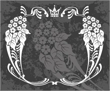 Decorative frame with crown Stock Illustration