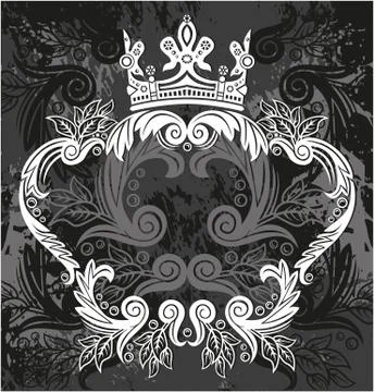 Decorative frame with crown Stock Illustration