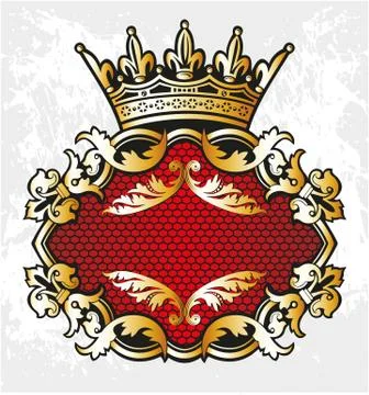 Decorative frame with crown Stock Illustration