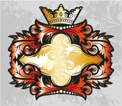 Decorative frame with crown Stock Illustration