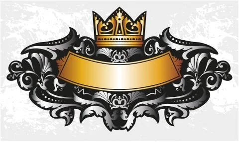 Decorative frame with crown Stock Illustration