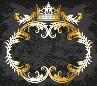 Decorative frame with crown Stock Illustration