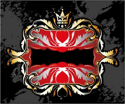 Decorative frame with crown Stock Illustration