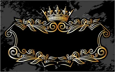 Decorative frame with crown Stock Illustration