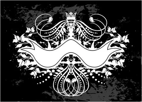 Decorative frame with crown Stock Illustration