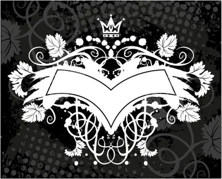 Decorative frame with crown Illustrazione stock